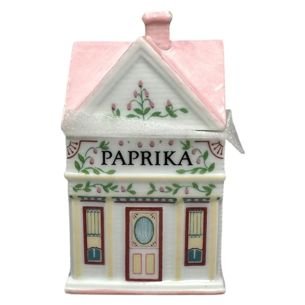 1989 Lenox Spice Village Paprika Fine Porcelain Victorian House Spice Jar Foam